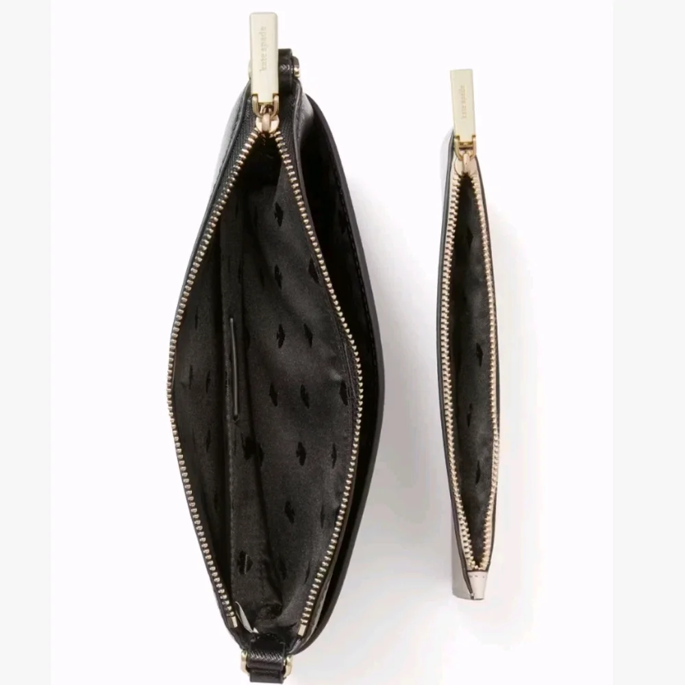Kate Spade Black and Tan Crossbody Bag With Extra Pouch NWT